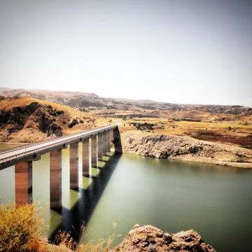 Bridge in the dam Stock Photos