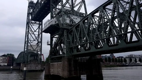 Bridge De Hef. Old bridge in Rotterdam, Netherlands. Stock Footage 126156114