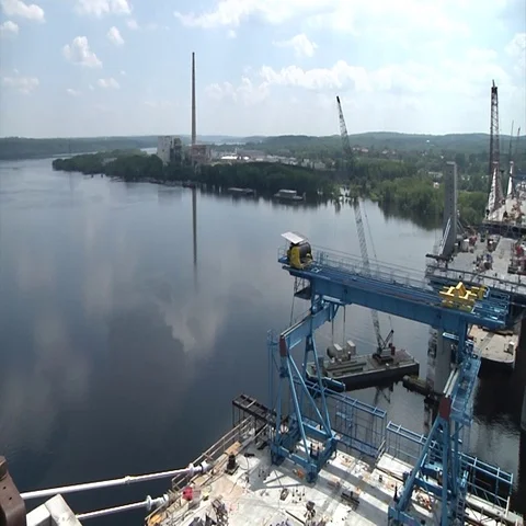 Bridge Deck Construction Pan Tilt Stock-Footage 69296099