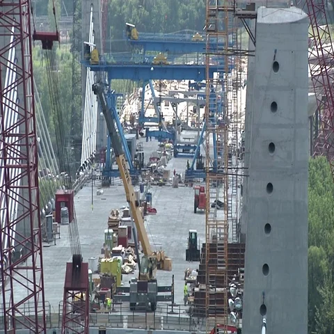 Bridge Deck Construction Zoom Out Stock-Footage 69296059