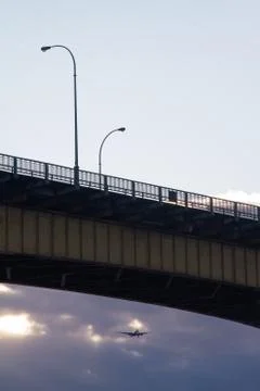 Bridge deck over clouds Stock Photos