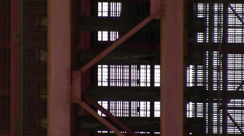 Bridge deck underside with traffic Stock Footage 48564130