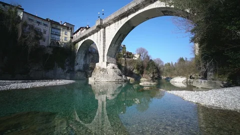 Bridge of the Devil in the Cividale del Friuli, Udine, Italy, Europe. 스톡 동영상 112157460