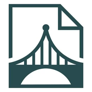 Bridge Document Construction Logo Design for Architecture and document file icon イラスト素材
