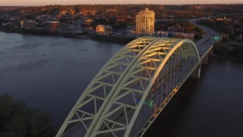 Bridge in Downtown Cincinnati Stock Footage 164929133