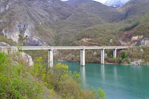 Bridge at drina river Stock Photos