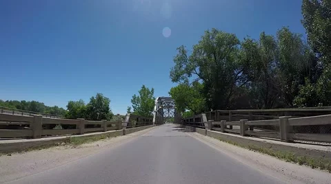 Bridge drive through near Aztec Ruins National Monument Stock Footage 68030068