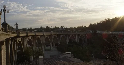 Bridge During Sunset Stock Footage