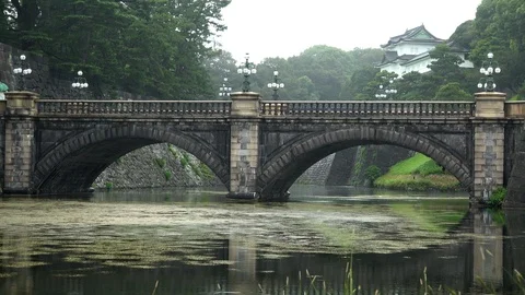 Bridge of the Emperor's Palace, Tokyo 스톡 동영상 96004270