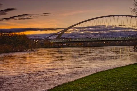 Bridge in the evening light Stock Photos