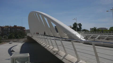 Bridge of the Exhibition, in Valencia, Spain Stock Footage 145551978