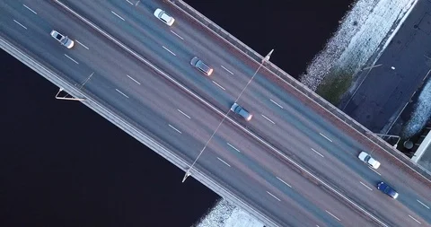 Bridge filmed from top Stock Footage 86273335