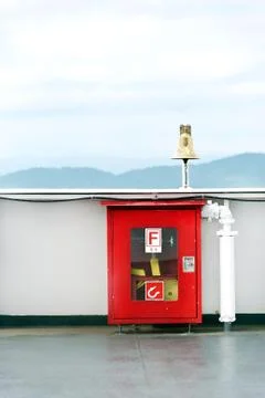 Bridge fire hose box Stock Photos