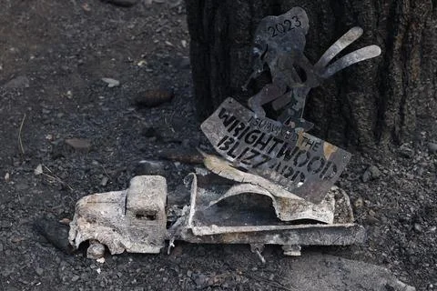 'Bridge Fire' Wildfire Continues to Burn in Southern California, Wrightwood, USA Stock Photos