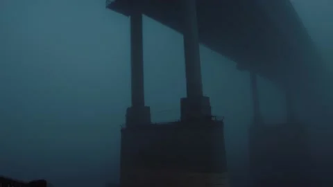 Bridge in the fog. Stock Footage 141210200