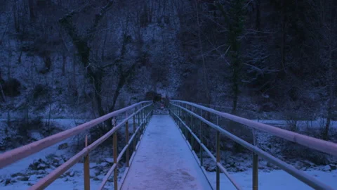 Bridge in the fog Stock Footage 267013499