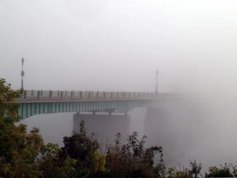 Bridge in Fog Stock Photos