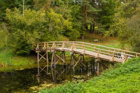 Bridge in the forest Stock Photos