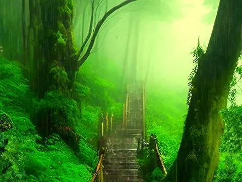 Bridge in the forrest Video stock 240211580