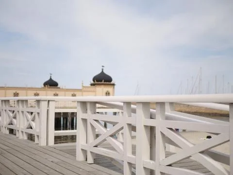 The bridge in front of a moated castle Stock Photos