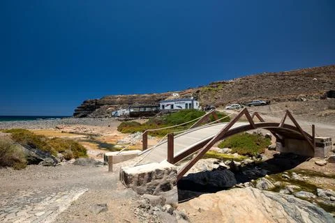 The bridge in front of the sea Stock Photos