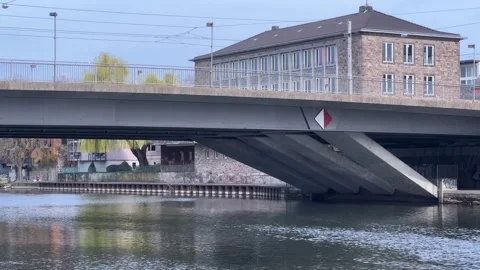 Bridge on the Fulda River in Kassel Stock Footage 269210189