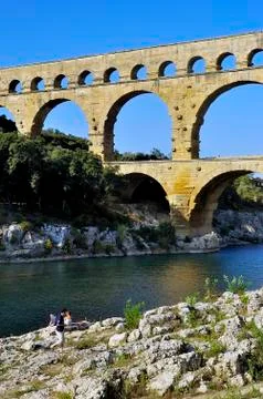 The bridge of gard Stock Photos
