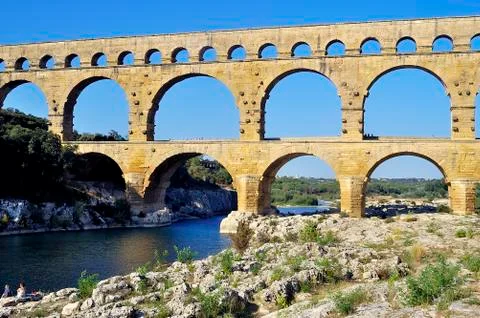 The bridge of gard Stock Photos