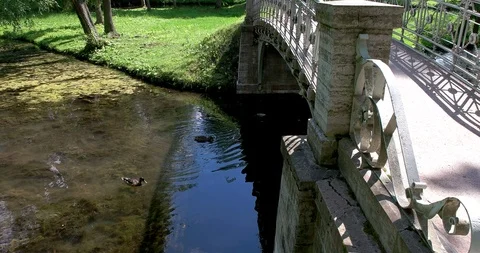 The bridge at Gatchina Stock Footage 96744788
