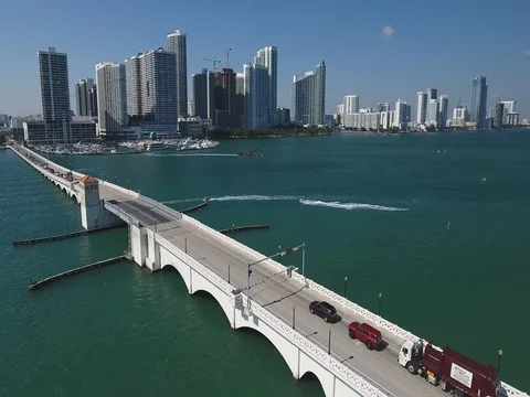 Bridge gate guards going up, city of miami Video stock 69856760