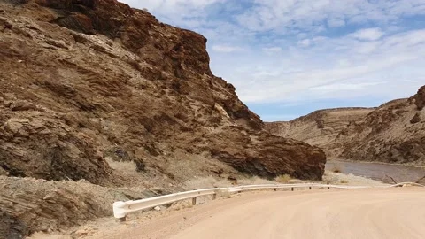 Bridge at the Gaub river in Namibia with much water Stock Footage 151979461