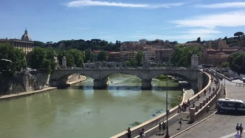 Bridge of Hadrian in Rome Stock Footage 85271609