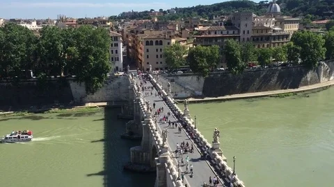 Bridge of Hadrian in Rome Stock Footage 85271728