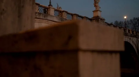 Bridge of Hadrian in Rome, Italy Stock Footage 61008960