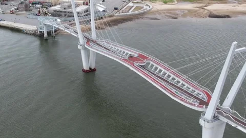 Bridge in the harbor, bridge in the liver 스톡 동영상 310919713