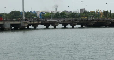 Bridge at Harbor port Stock Footage 279908983
