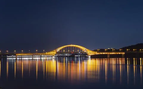 The bridge has a superlative night view. Stock Photos