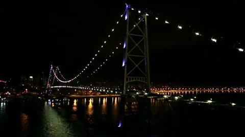 Bridge Hercílio Luz in the Floripa Stock Footage 51774525