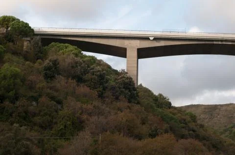 Bridge of a highway Stock Photos