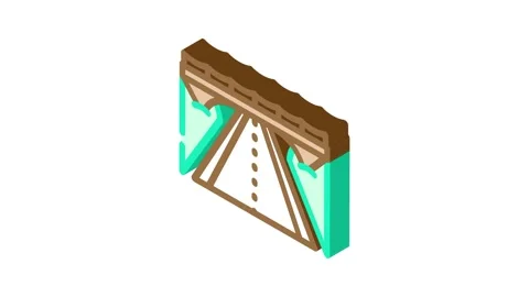Bridge highway road isometric icon animation Stock Footage 327275685