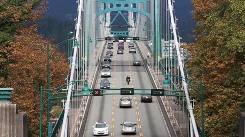 Bridge highway road traffic Stock Footage 274415196