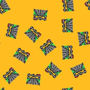 Bridge highway road vector seamless pattern Stock Illustration