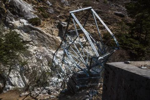 Bridge in the Himalayas Stock Photos