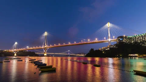 Bridge in Hong Kong Stock Footage 92059615