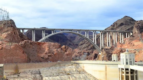 The Bridge by the Hoover Dam Stock Footage 64348648