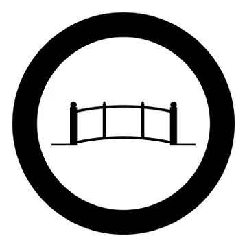 Bridge  icon black color in circle Stock Illustration