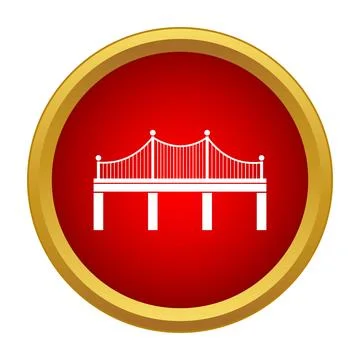 Bridge icon connecting structure over red background Ilustração Stock