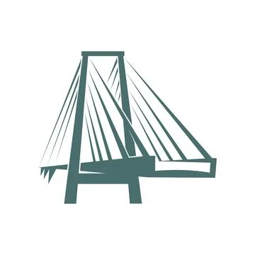 Bridge icon, construction, architecture, building Ilustración de archivo