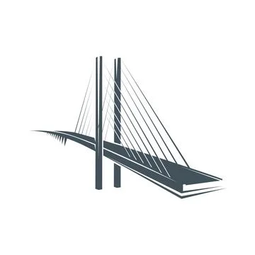 Bridge icon, construction, building and travel Ilustração Stock