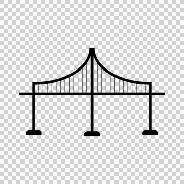 Bridge icon in flat style. Architecture and construction Stock Illustration